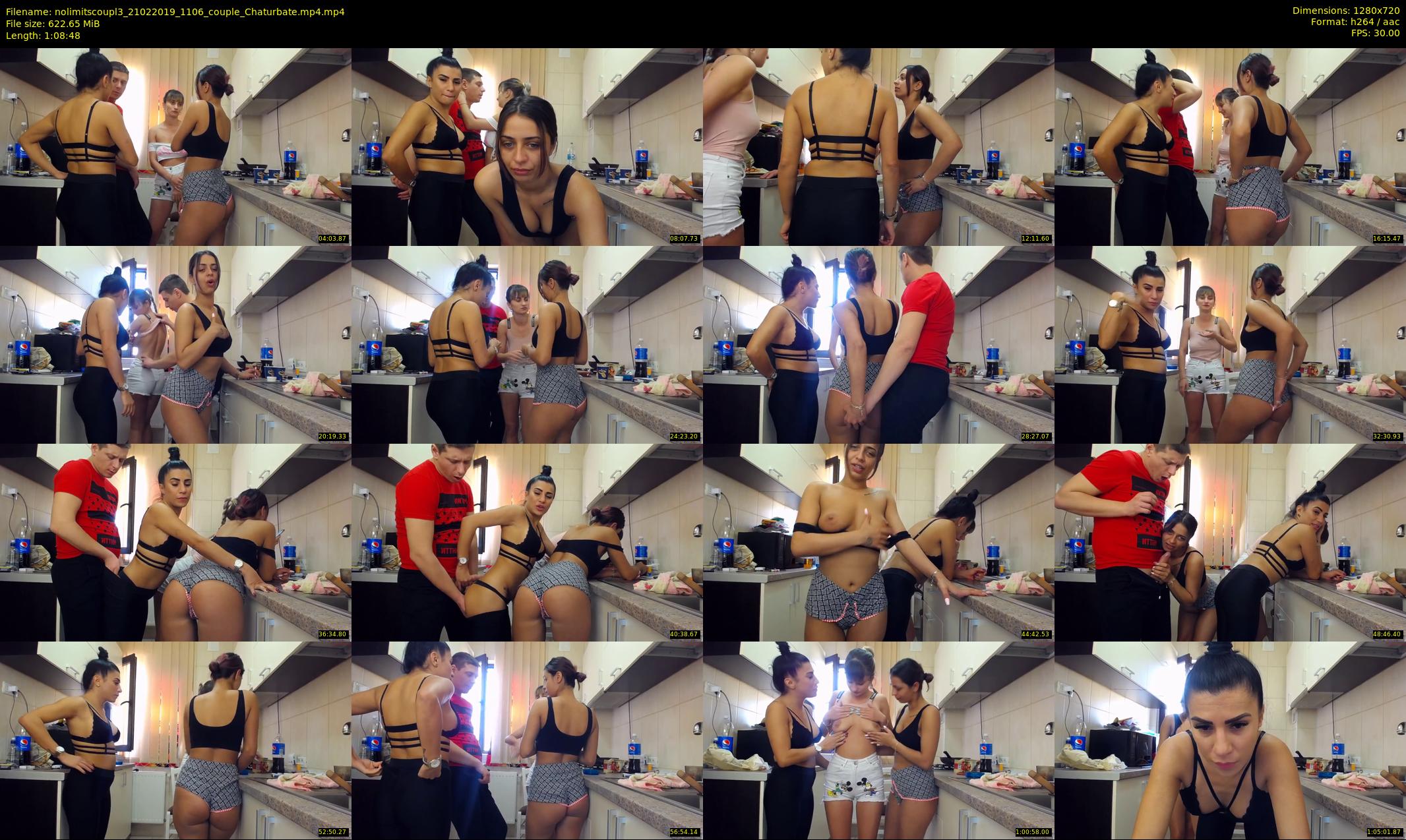 nolimitscoupl3 — 69 minute Chaturbate Couple stripcam recording, 720p, Feb 21, 2019