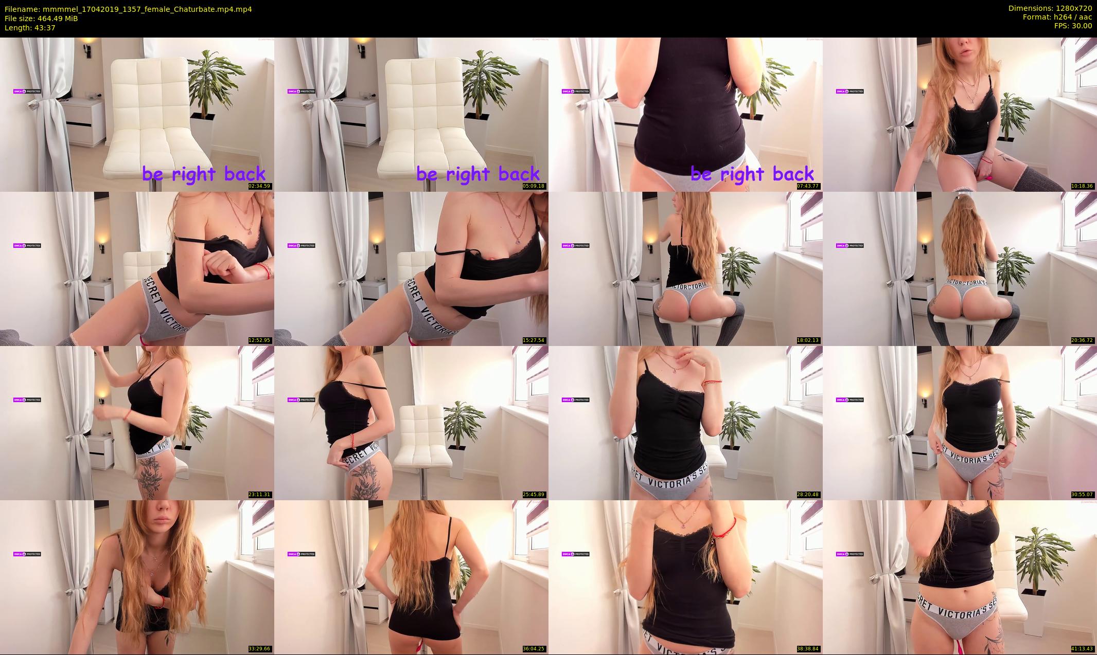 mmmmel — 44 minute Chaturbate Female stripcam recording, 720p, Apr 17, 2019