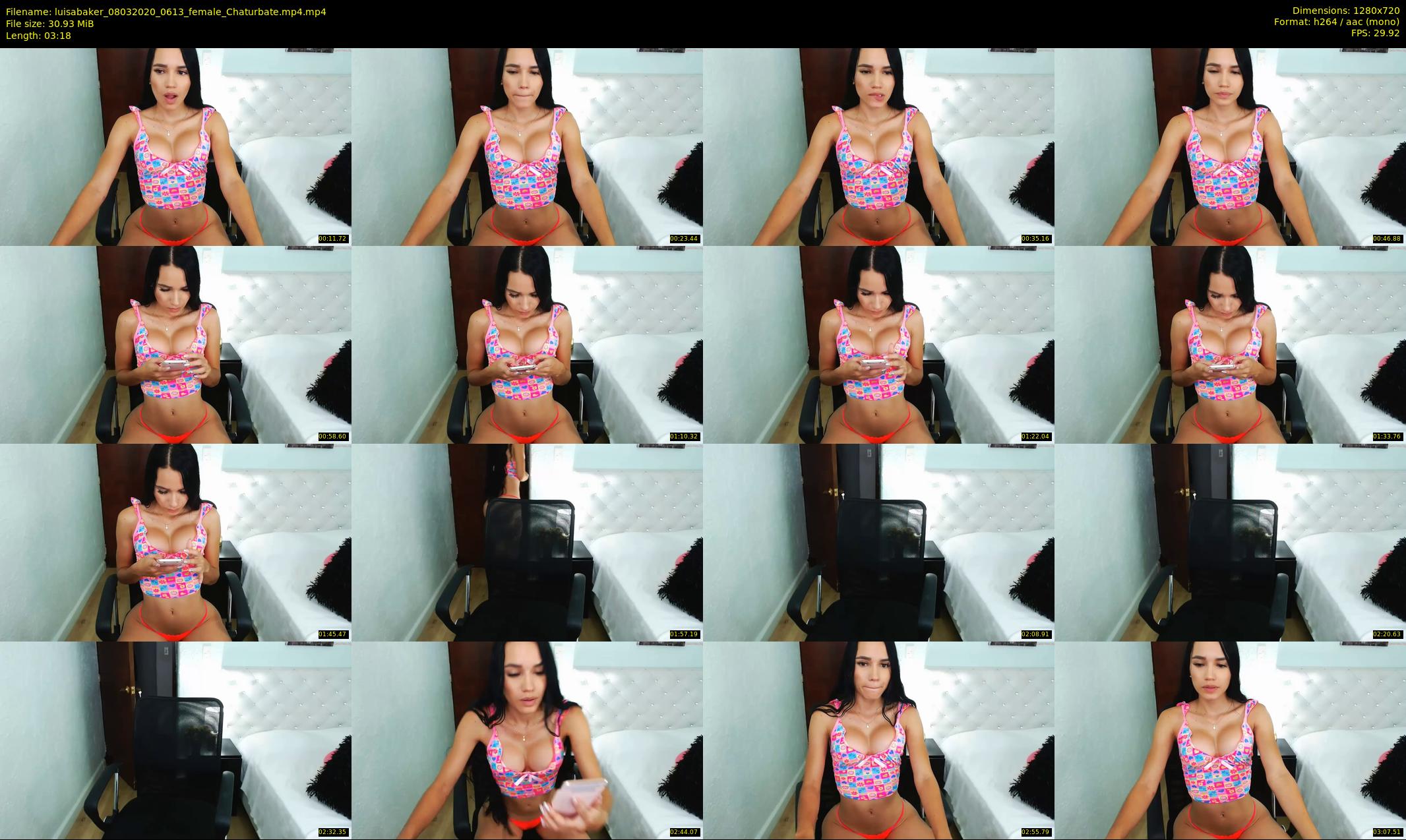 luisabaker — 4 minute Chaturbate Female stripcam recording, 720p, Mar 8, 2020