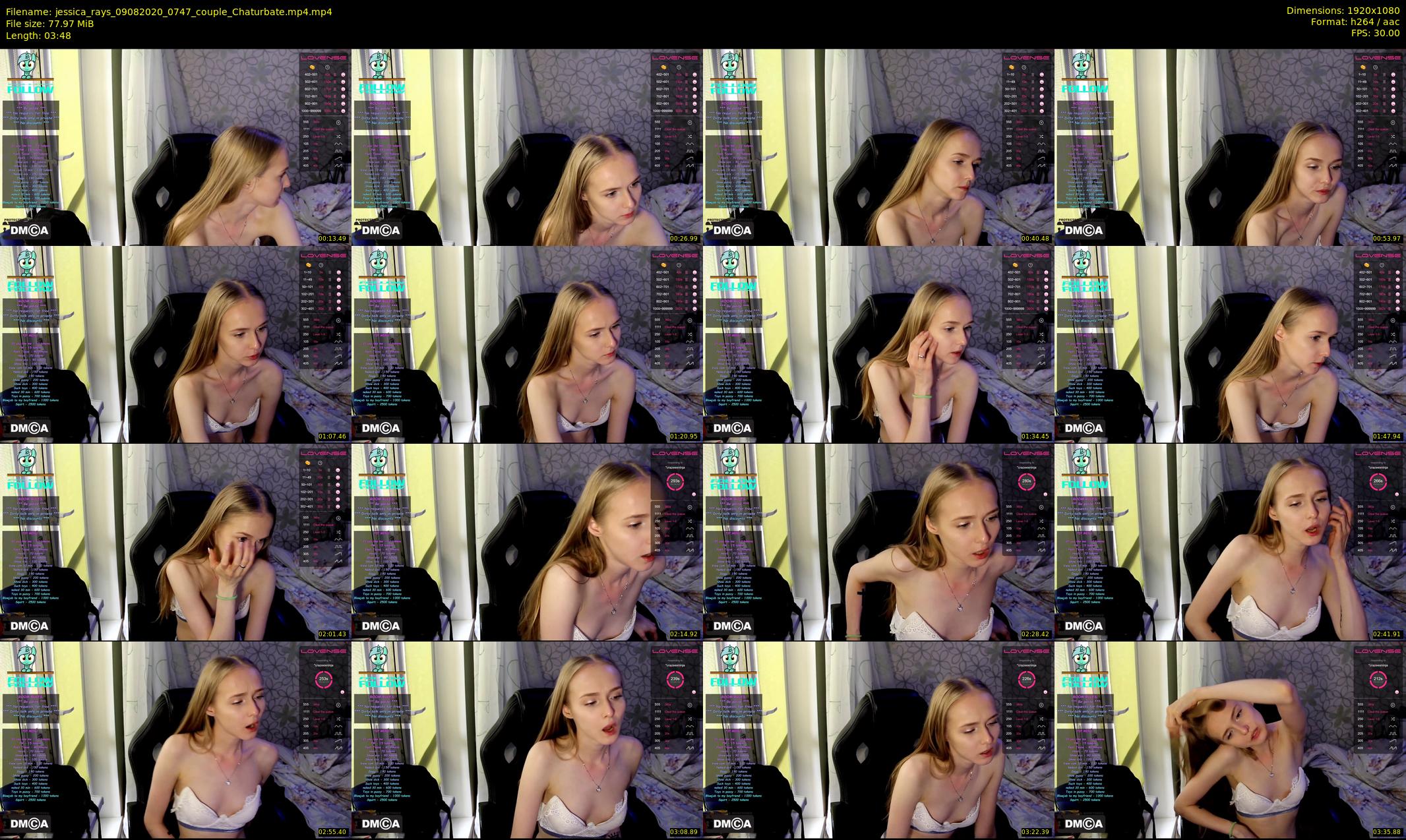jessica_rays — 4 minute Chaturbate Couple stripcam recording, 1080p, Aug 9, 2020