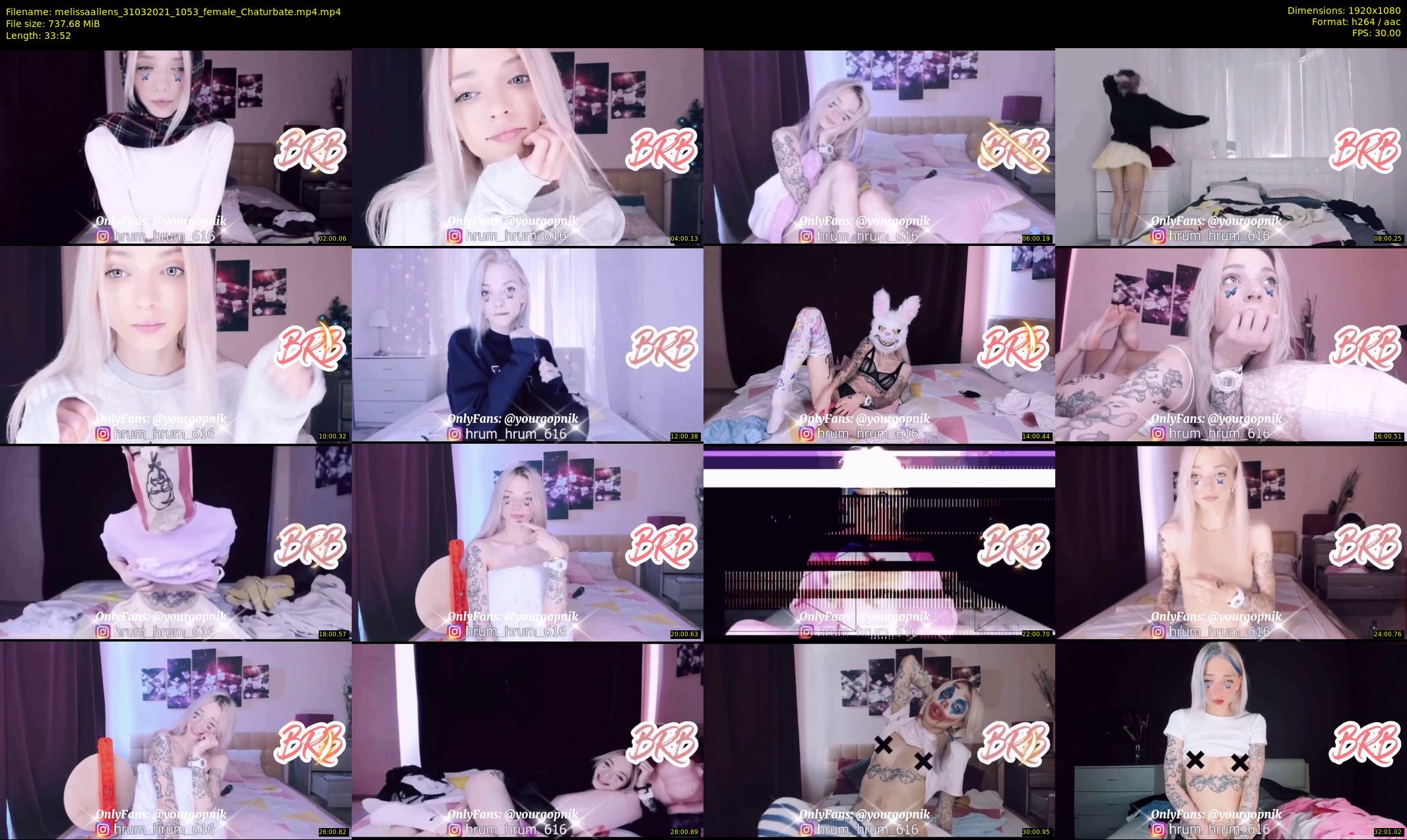 melissaallens — 34 minute Chaturbate Female stripcam recording, 1080p, Mar 31, 2021
