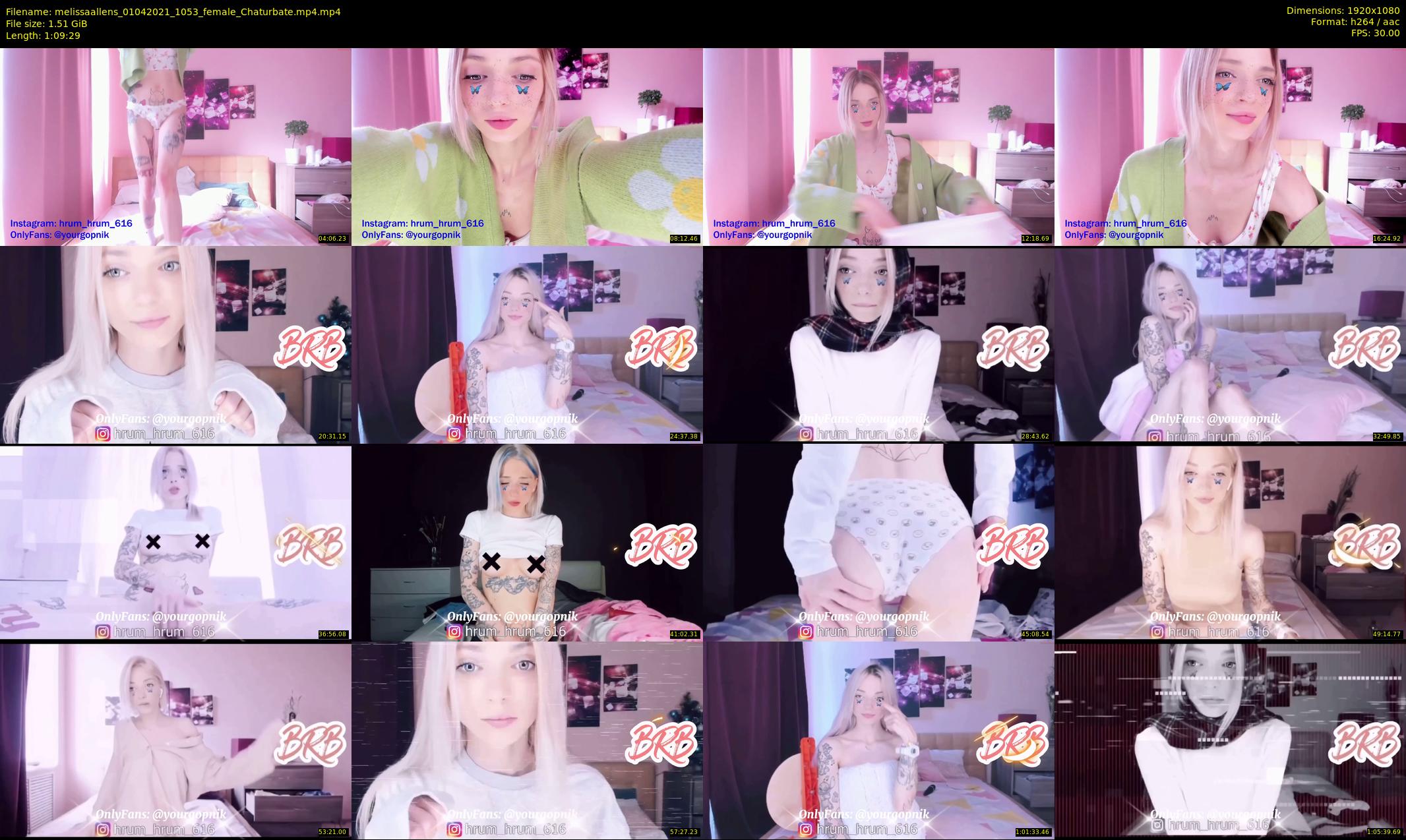 melissaallens — 70 minute Chaturbate Female stripcam recording, 1080p, Apr 1, 2021