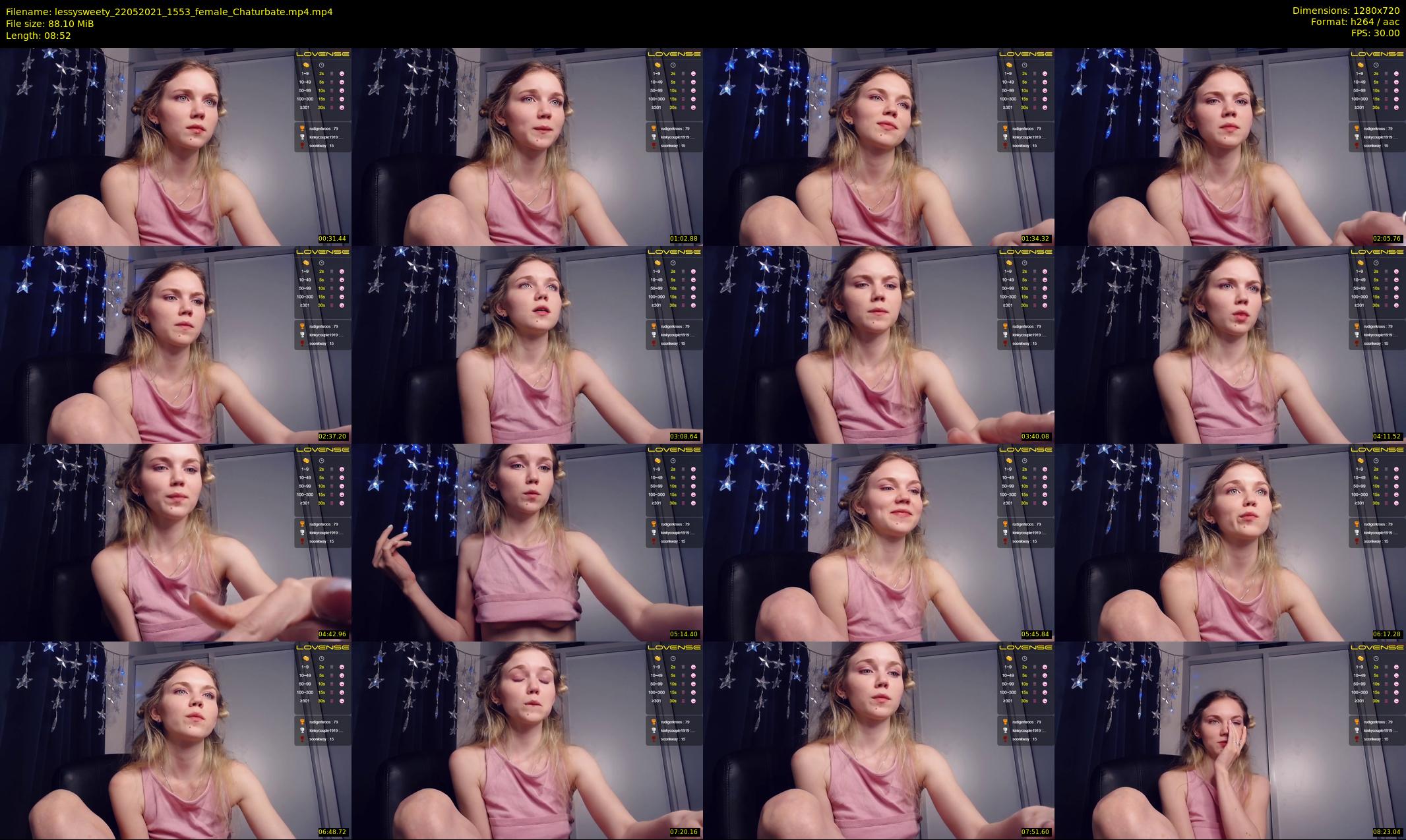 lessysweety — 9 minute Chaturbate Female stripcam recording, 720p, May 22, 2021