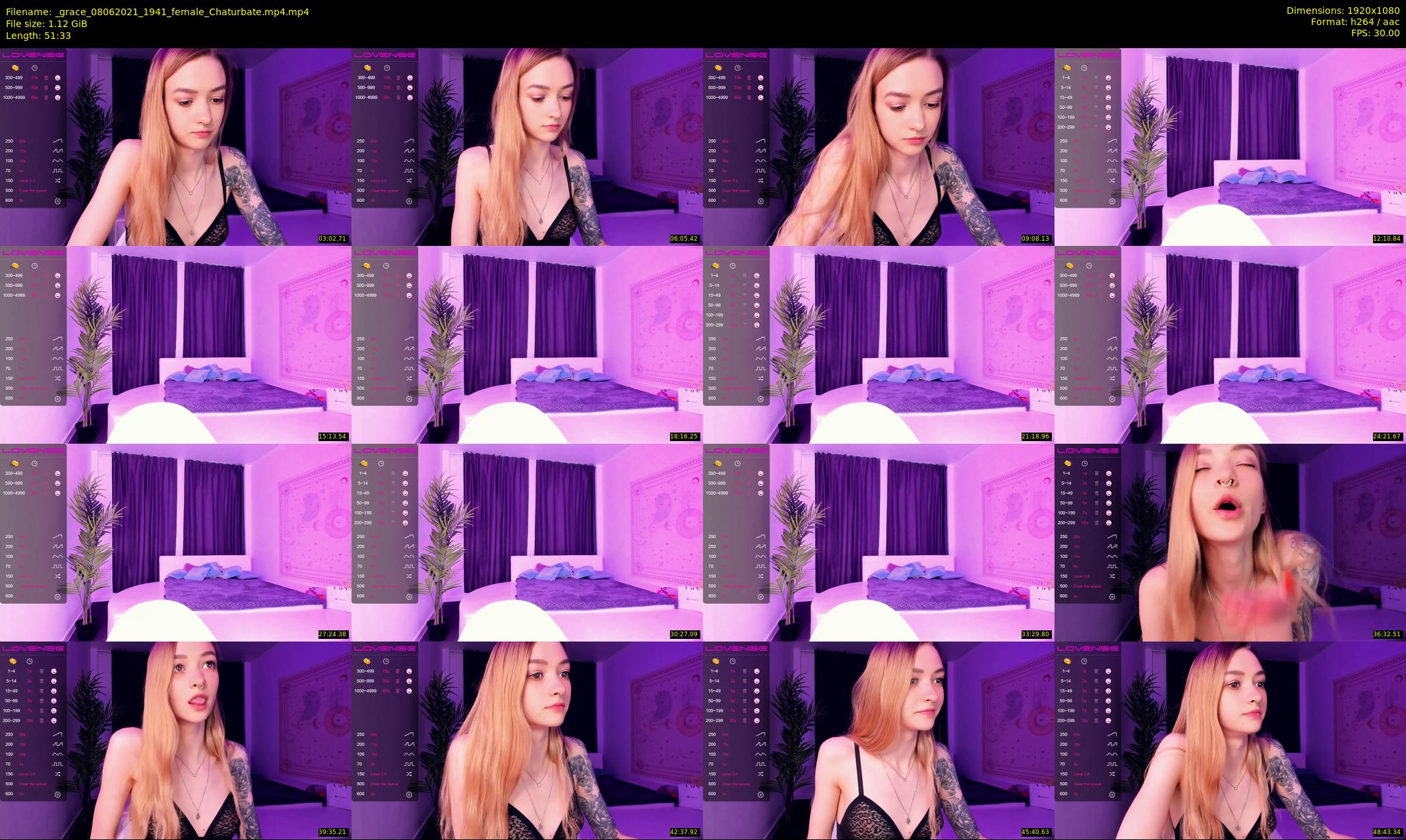 _grace — 52 minute Chaturbate Female stripcam recording, 1080p, Jun 8, 2021