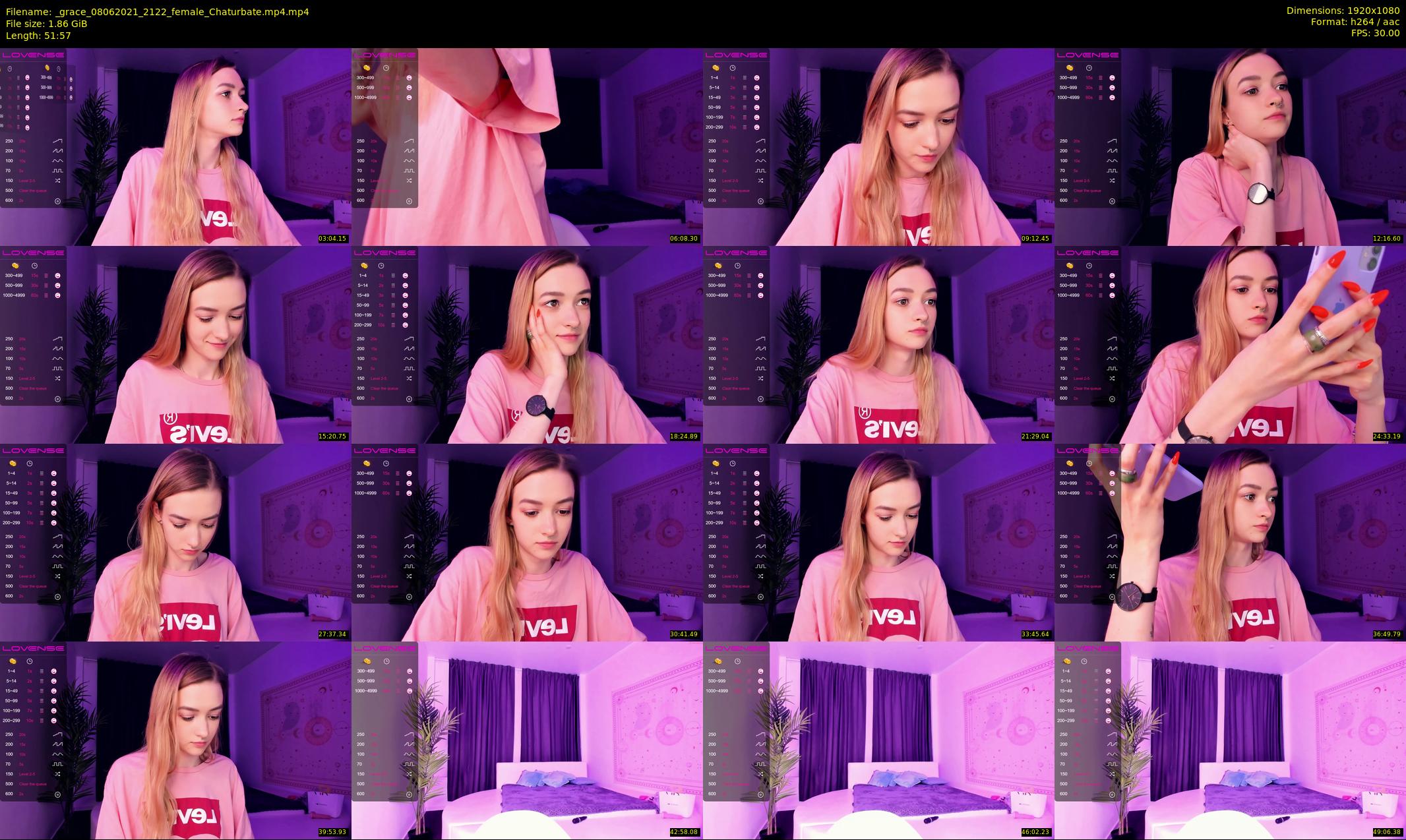 _grace — 52 minute Chaturbate Female stripcam recording, 1080p, Jun 8, 2021