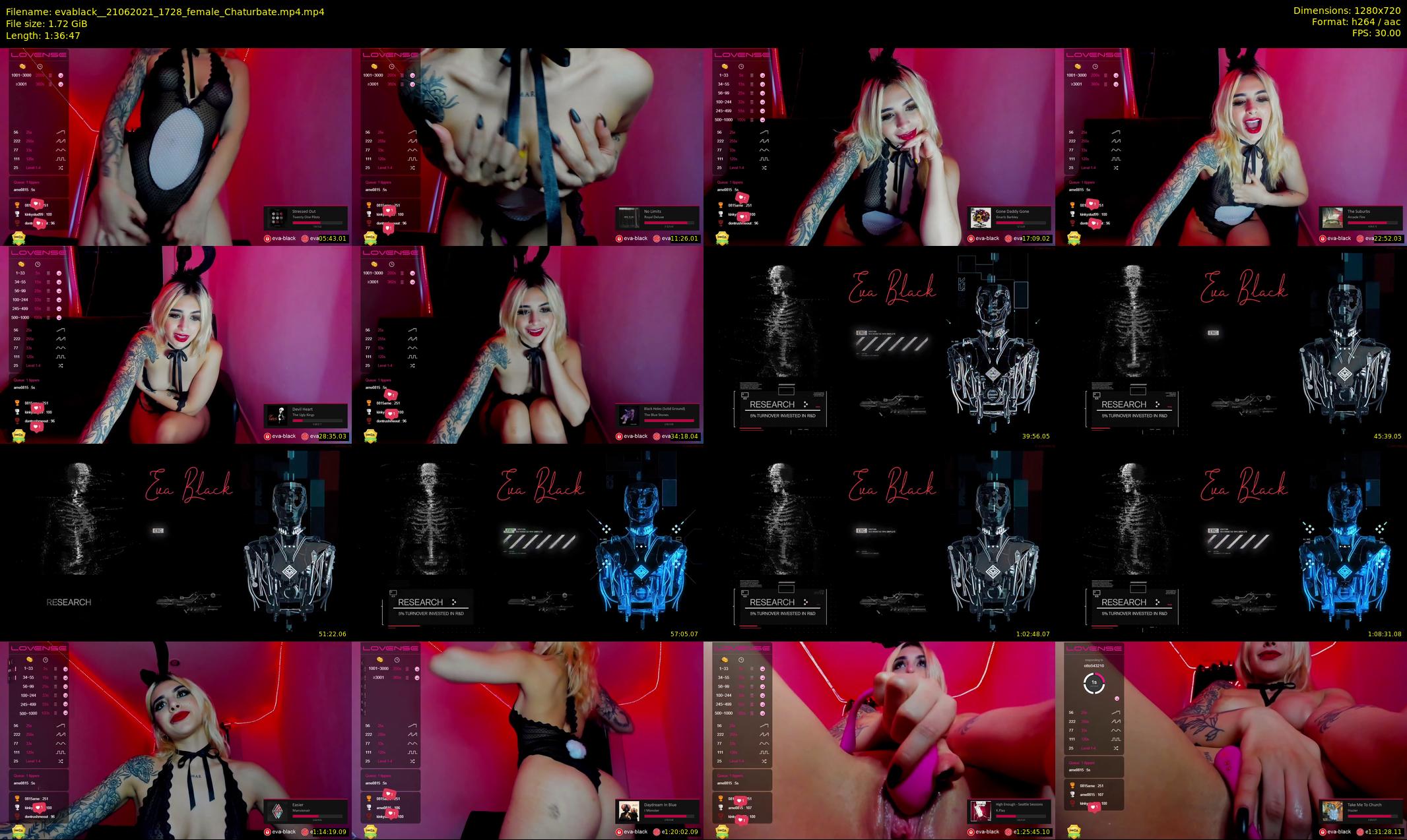 evablack_ — 97 minute Chaturbate Female stripcam recording, 720p, Jun 21, 2021