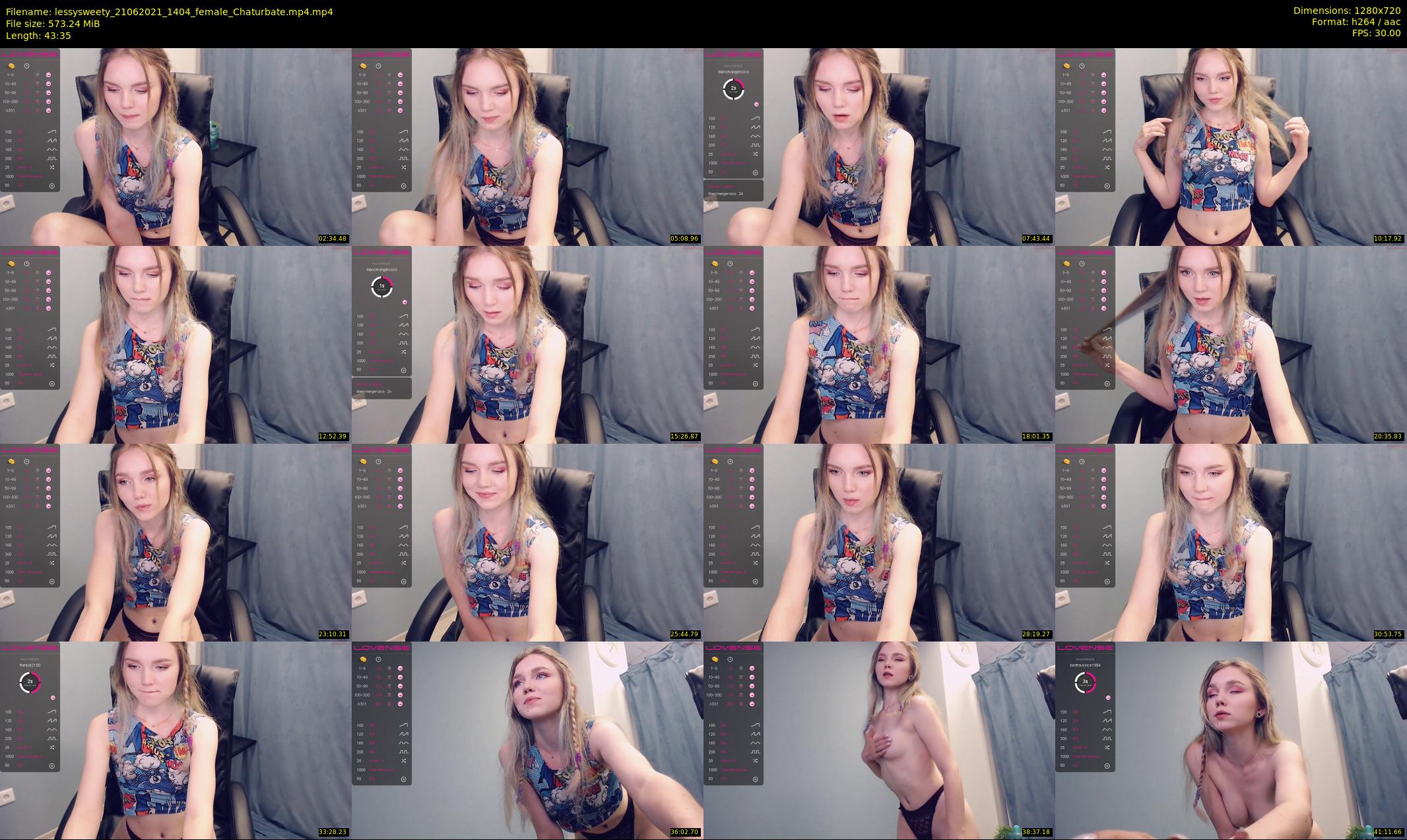 lessysweety — 44 minute Chaturbate Female stripcam recording, 720p, Jun 21, 2021