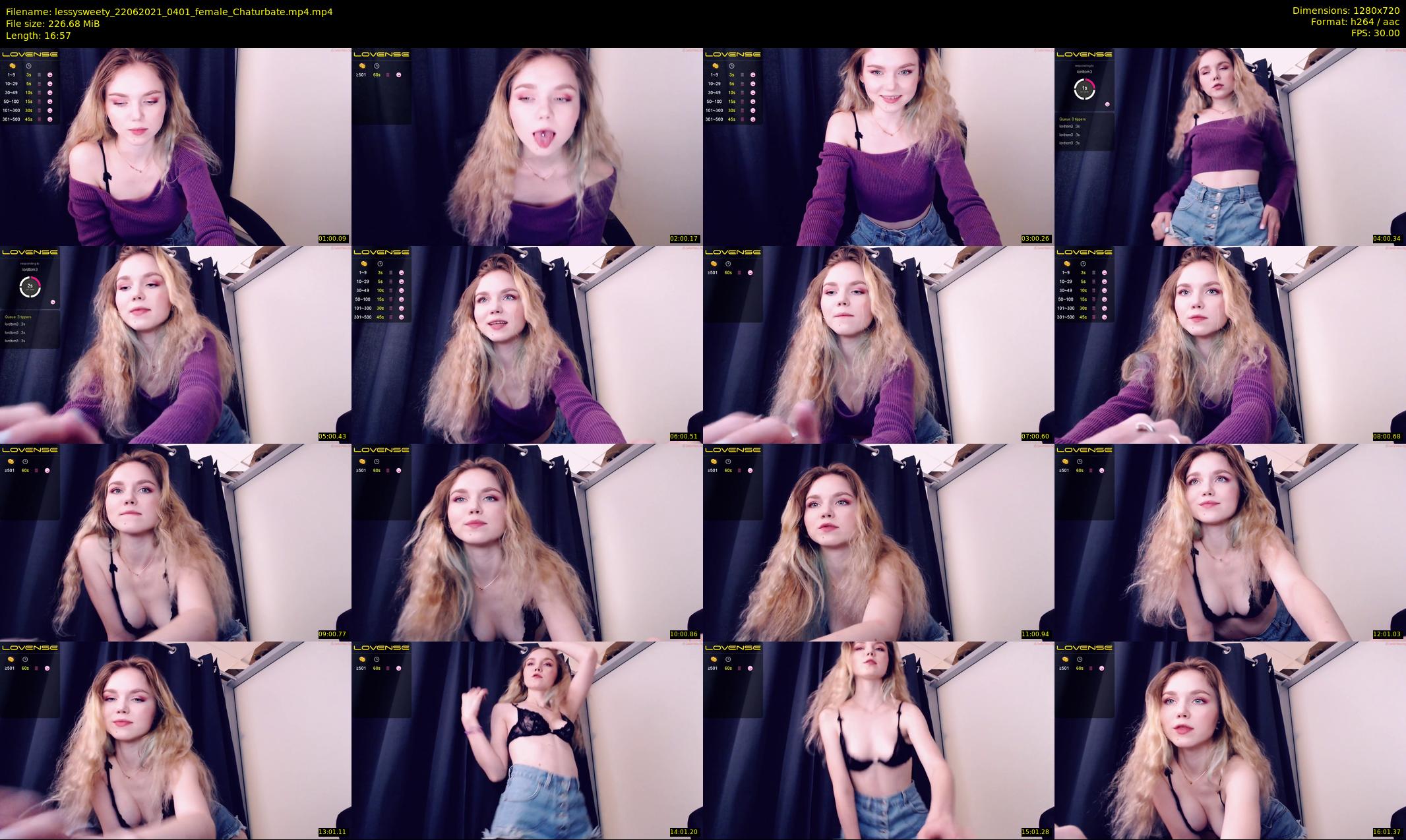 lessysweety — 17 minute Chaturbate Female stripcam recording, 720p, Jun 22, 2021