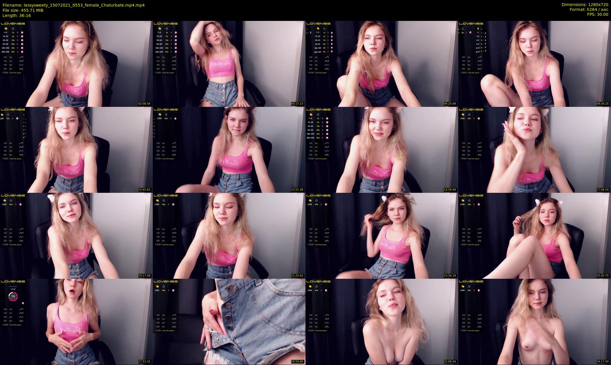 lessysweety — 37 minute Chaturbate Female stripcam recording, 720p, Jul 15, 2021