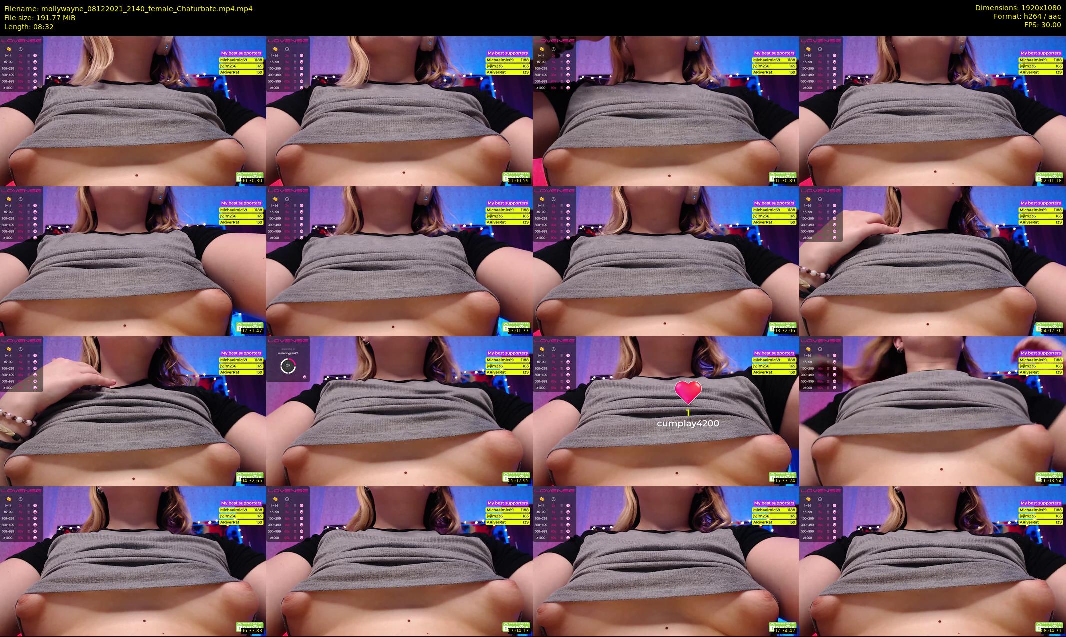 mollywayne — 9 minute Chaturbate Female stripcam recording, 1080p, Dec 8, 2021