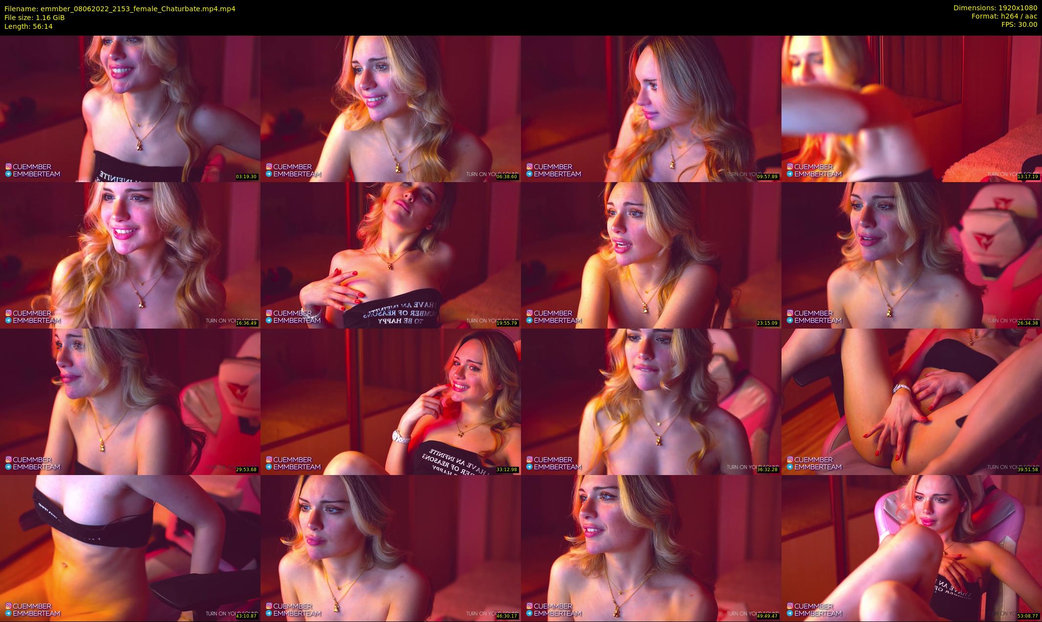 emmber — 57 minute Chaturbate Female stripcam recording, 1080p, Jun 8, 2022