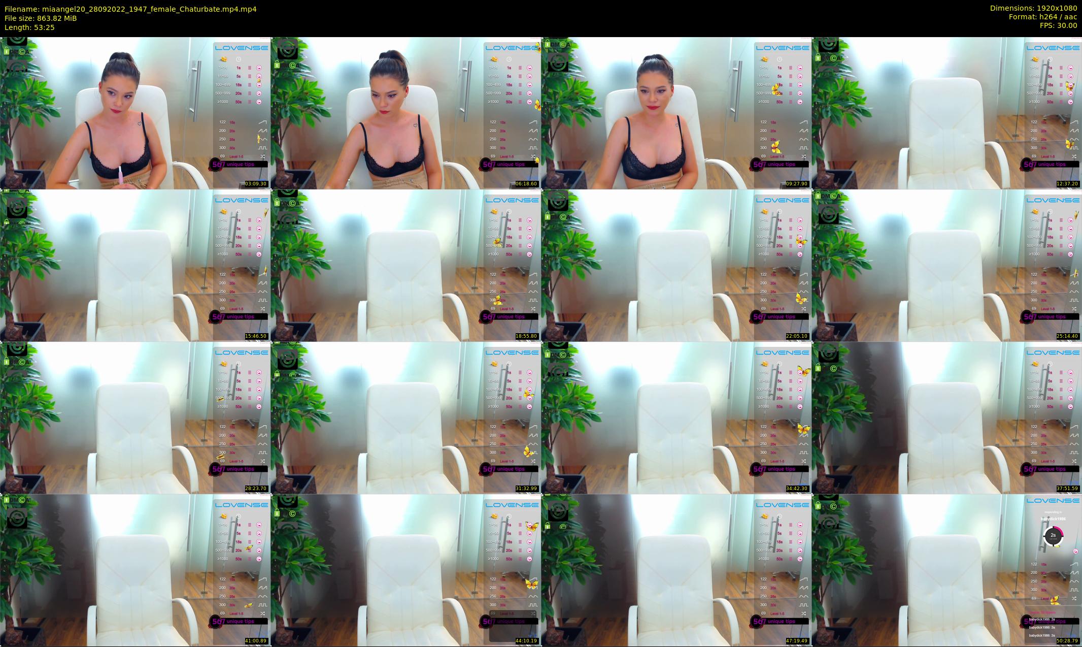 miaangel20 — 54 minute Chaturbate Female stripcam recording, 1080p, Sep 28, 2022