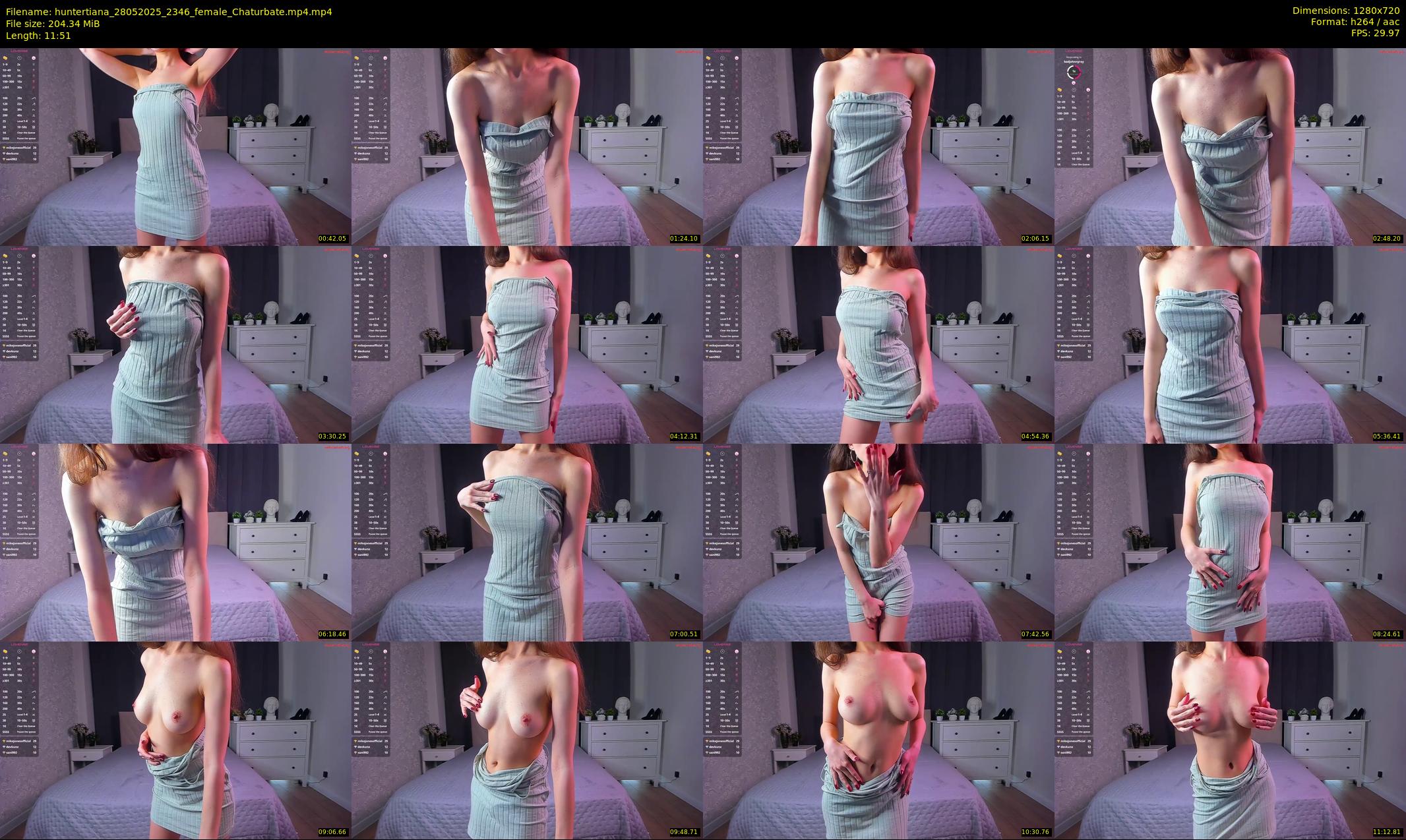 huntertiana — 12 minute Chaturbate Female stripcam recording, 720p, May 28, 2025