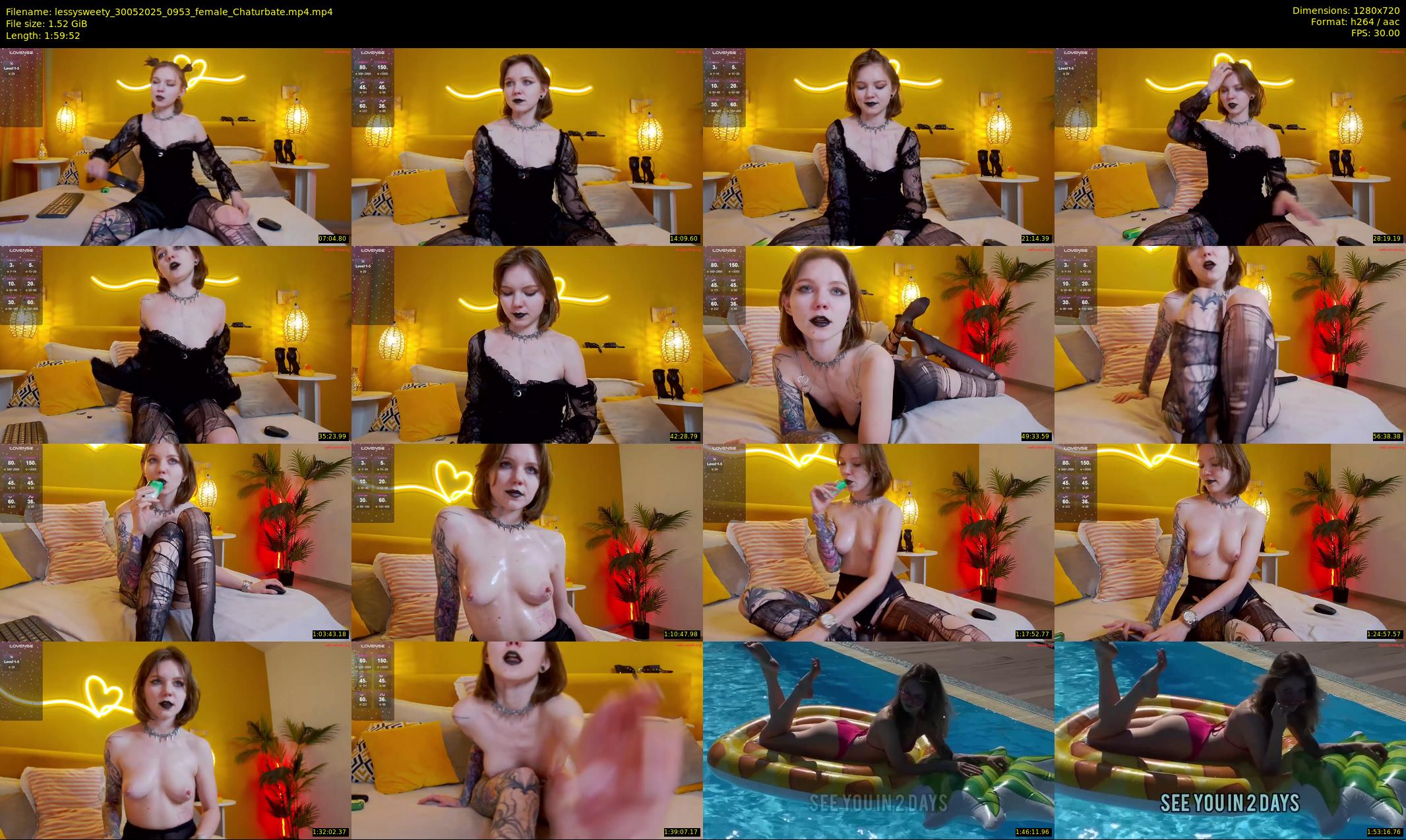 lessysweety — 120 minute Chaturbate Female stripcam recording, 720p, May 30, 2025