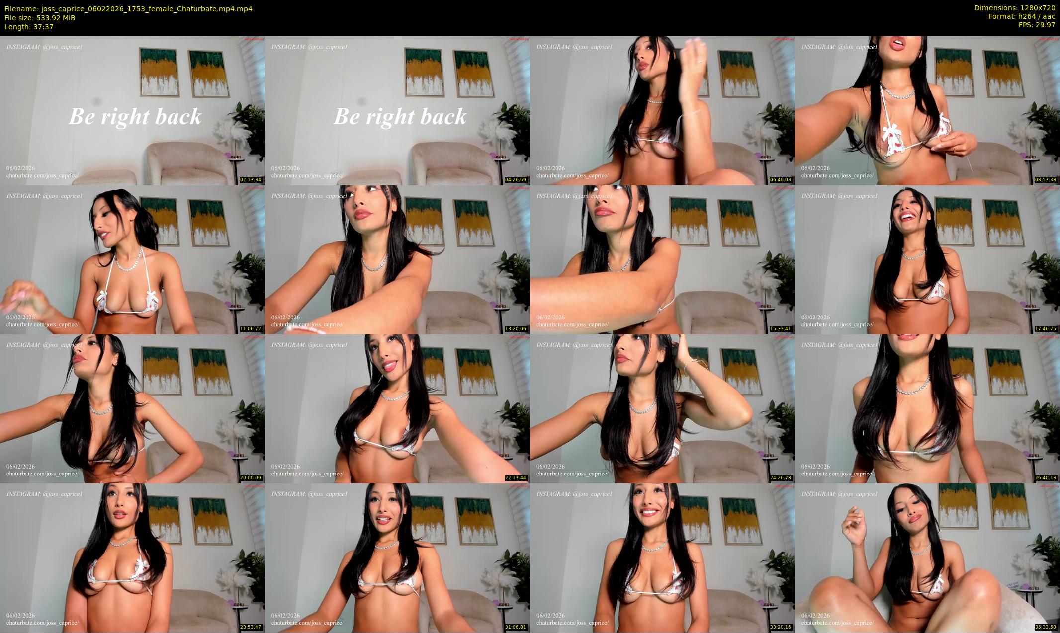 joss_caprice — 38 minute Chaturbate Female stripcam recording, 720p, Feb 6, 2026