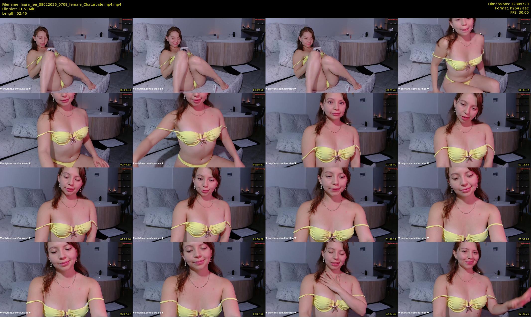 laura_lee — 3 minute Chaturbate Female stripcam recording, 720p, Feb 8, 2026