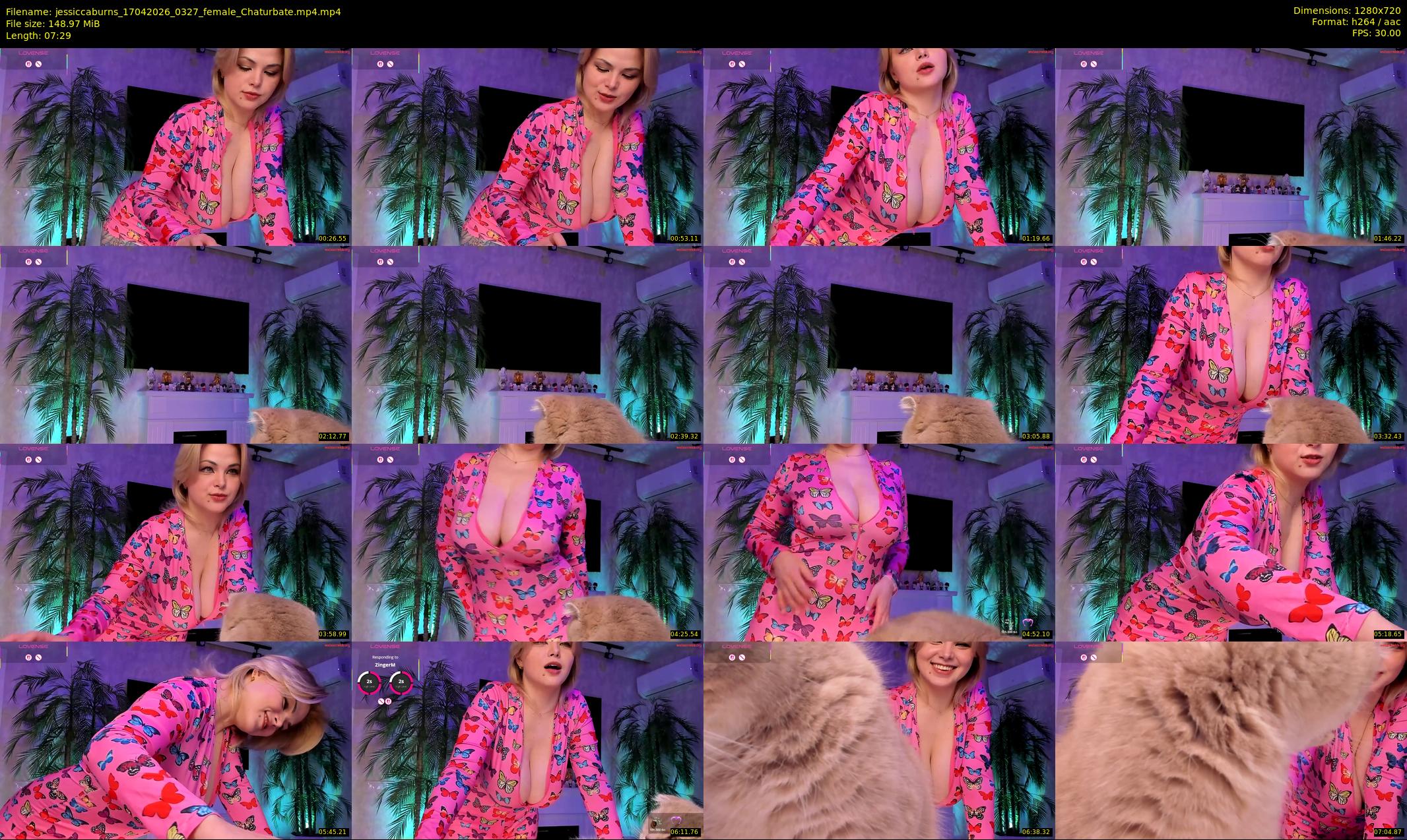 jessiccaburns — 8 minute Chaturbate Female stripcam recording, 720p, Apr 17, 2026