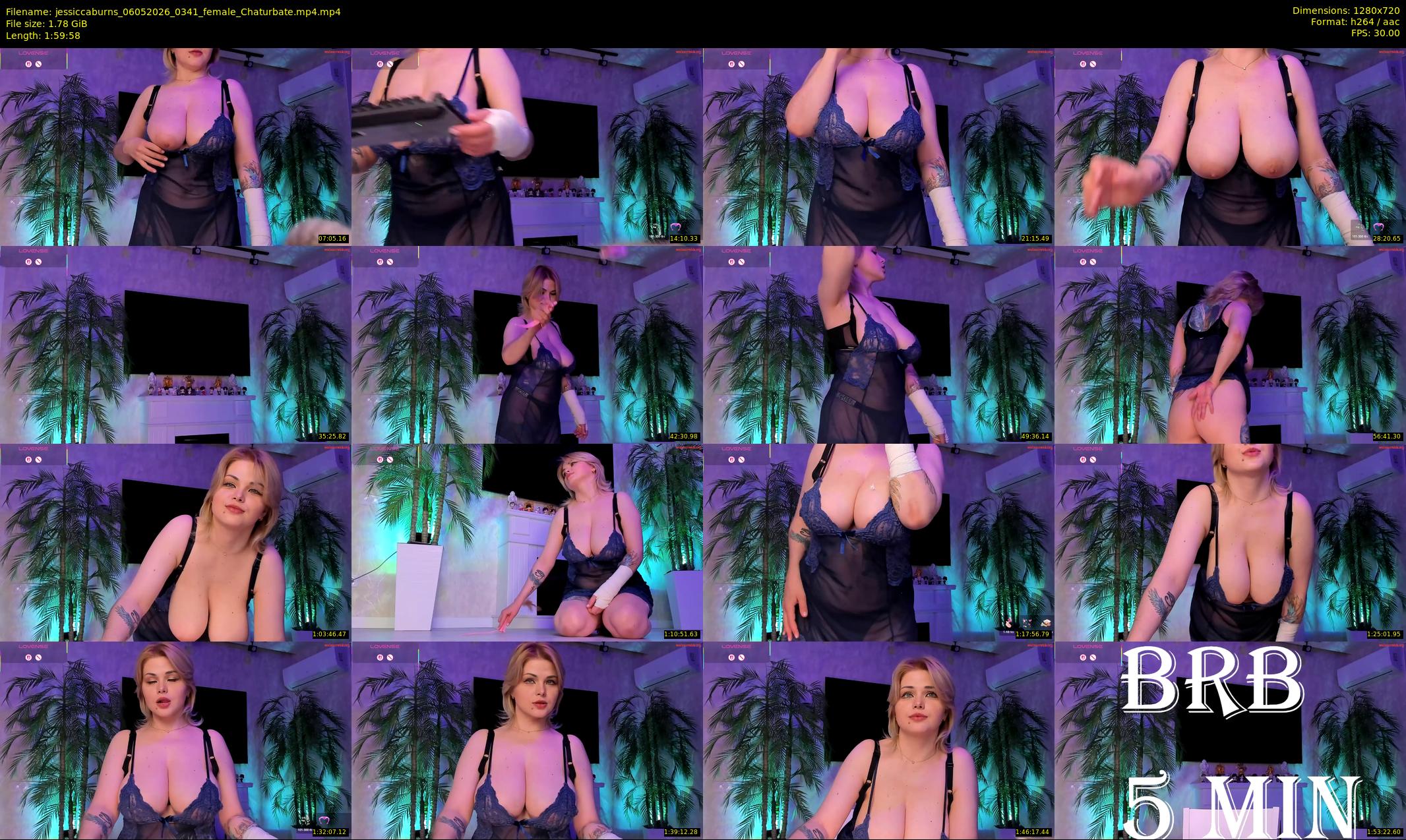 jessiccaburns — 120 minute Chaturbate Female stripcam recording, 720p, May 6, 2026
