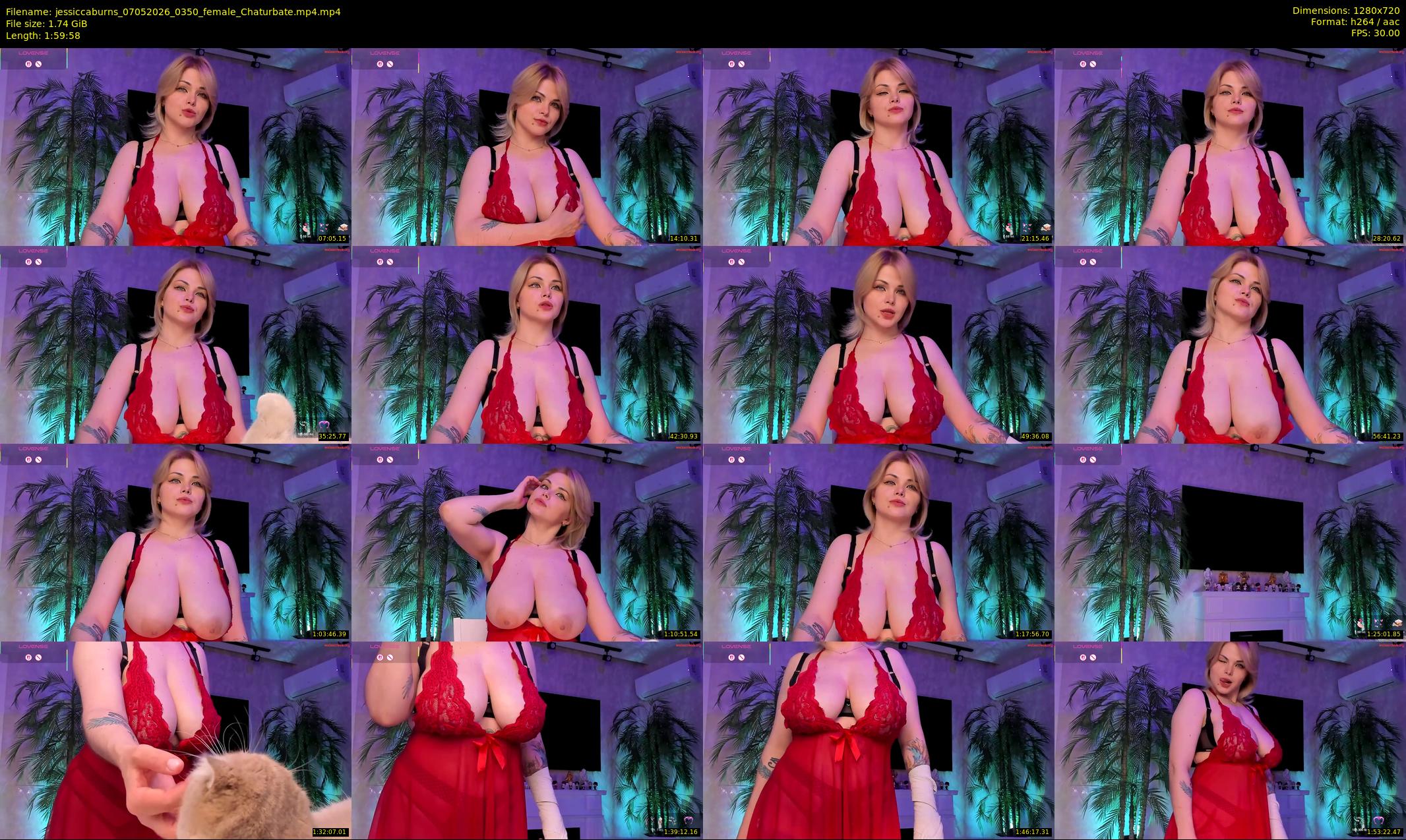 jessiccaburns — 120 minute Chaturbate Female stripcam recording, 720p, May 7, 2026