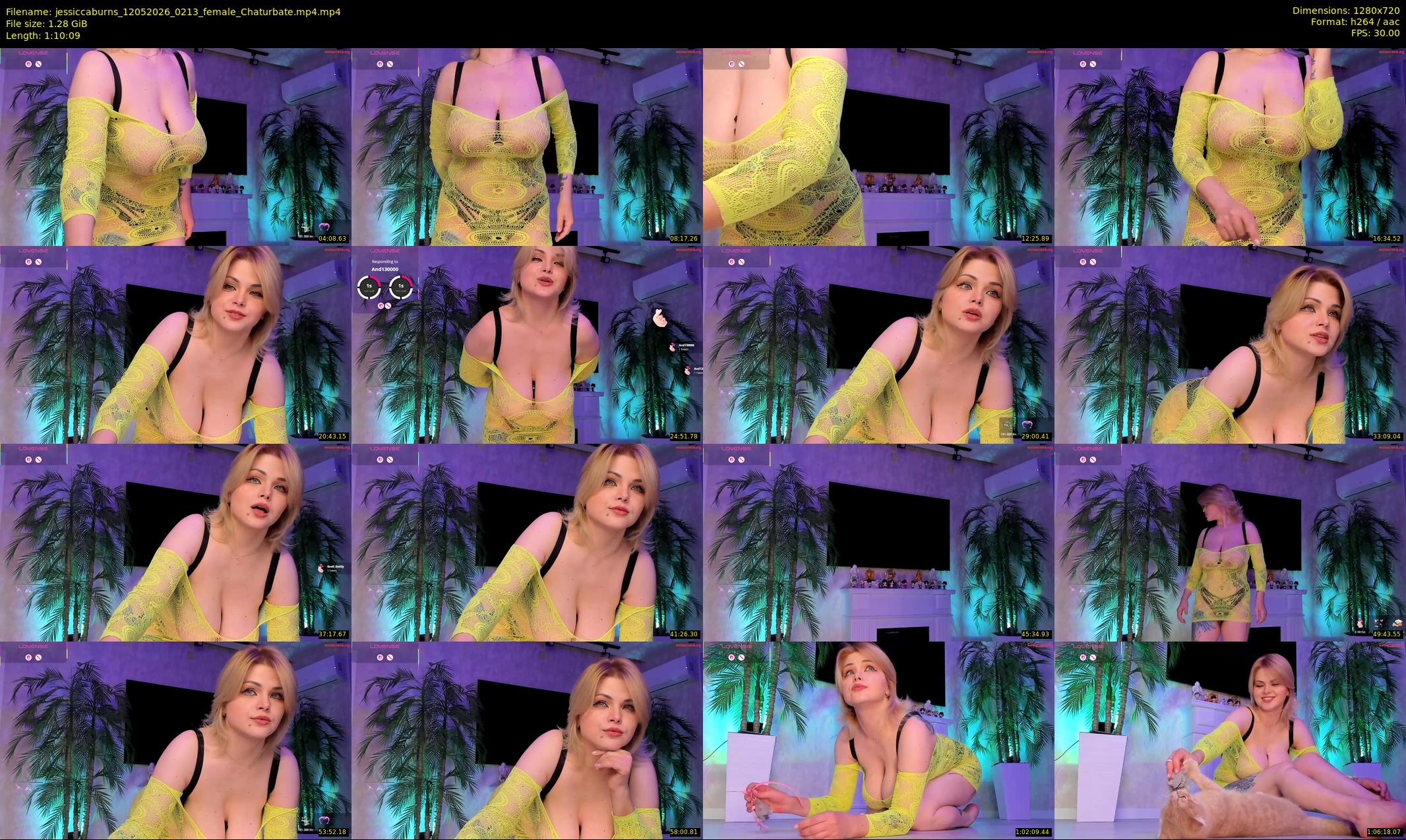 jessiccaburns — 71 minute Chaturbate Female stripcam recording, 720p, May 12, 2026